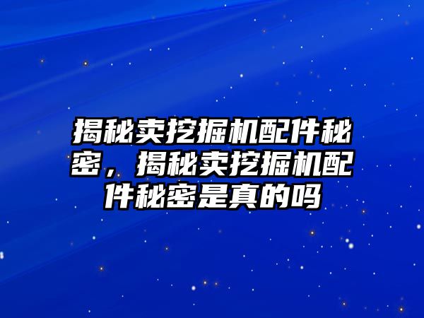 揭秘賣挖掘機(jī)配件秘密，揭秘賣挖掘機(jī)配件秘密是真的嗎