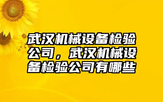 武漢機(jī)械設(shè)備檢驗(yàn)公司，武漢機(jī)械設(shè)備檢驗(yàn)公司有哪些