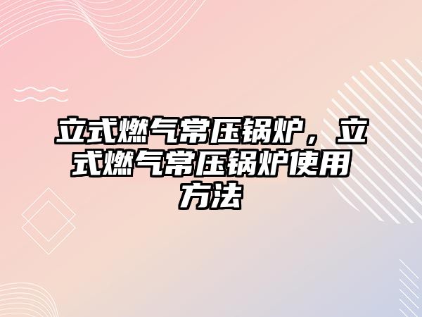 立式燃?xì)獬哄仩t，立式燃?xì)獬哄仩t使用方法