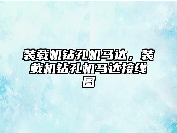 裝載機鉆孔機馬達，裝載機鉆孔機馬達接線圖