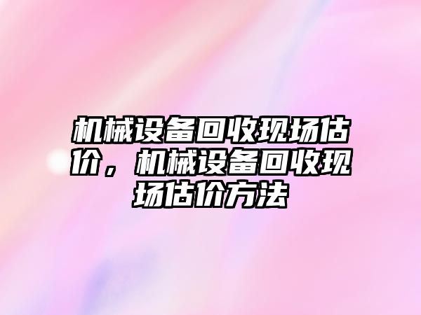 機(jī)械設(shè)備回收現(xiàn)場估價(jià)，機(jī)械設(shè)備回收現(xiàn)場估價(jià)方法