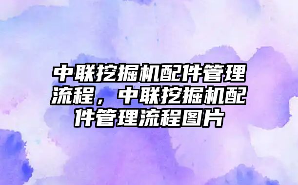 中聯(lián)挖掘機配件管理流程，中聯(lián)挖掘機配件管理流程圖片