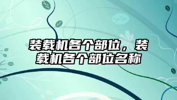 裝載機(jī)各個(gè)部位，裝載機(jī)各個(gè)部位名稱