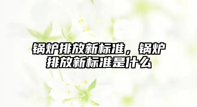 鍋爐排放新標準，鍋爐排放新標準是什么