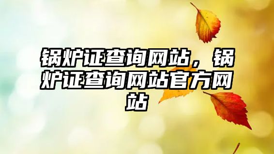 鍋爐證查詢網(wǎng)站，鍋爐證查詢網(wǎng)站官方網(wǎng)站