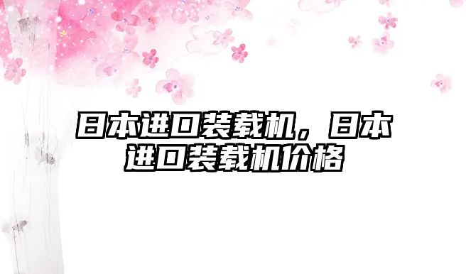 日本進(jìn)口裝載機(jī)，日本進(jìn)口裝載機(jī)價(jià)格