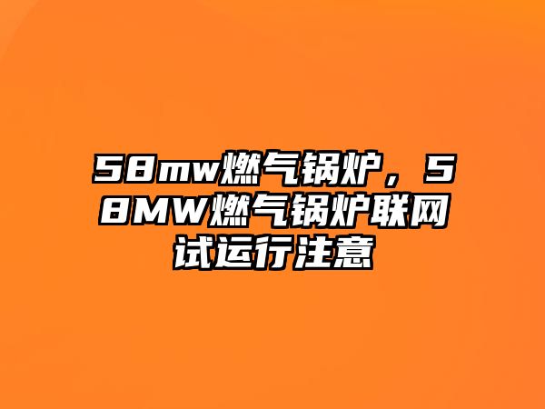 58mw燃?xì)忮仩t，58MW燃?xì)忮仩t聯(lián)網(wǎng)試運(yùn)行注意