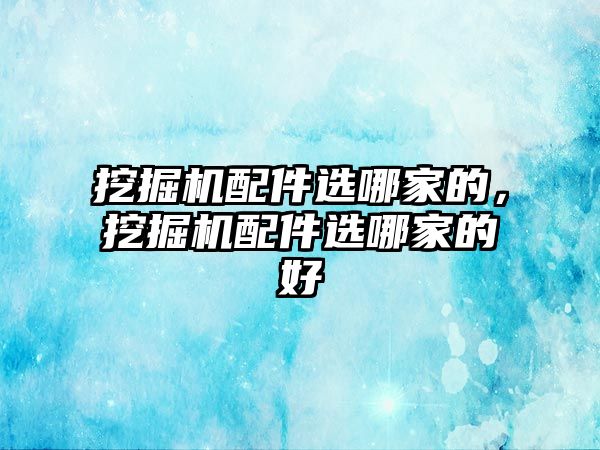 挖掘機(jī)配件選哪家的，挖掘機(jī)配件選哪家的好