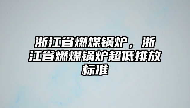 浙江省燃煤鍋爐，浙江省燃煤鍋爐超低排放標準