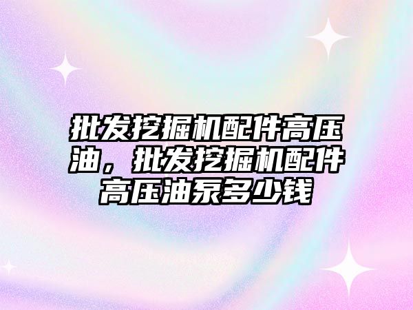 批發(fā)挖掘機配件高壓油，批發(fā)挖掘機配件高壓油泵多少錢