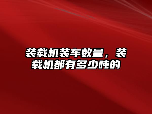 裝載機裝車數(shù)量，裝載機都有多少噸的