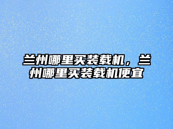 蘭州哪里買(mǎi)裝載機(jī)，蘭州哪里買(mǎi)裝載機(jī)便宜