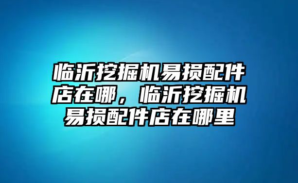 臨沂挖掘機(jī)易損配件店在哪，臨沂挖掘機(jī)易損配件店在哪里