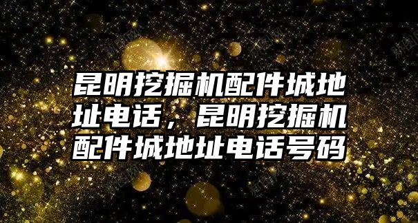 昆明挖掘機(jī)配件城地址電話，昆明挖掘機(jī)配件城地址電話號碼