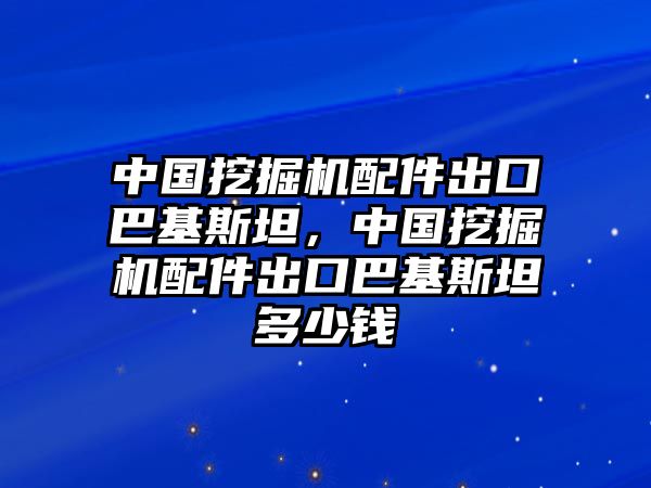 中國挖掘機配件出口巴基斯坦，中國挖掘機配件出口巴基斯坦多少錢