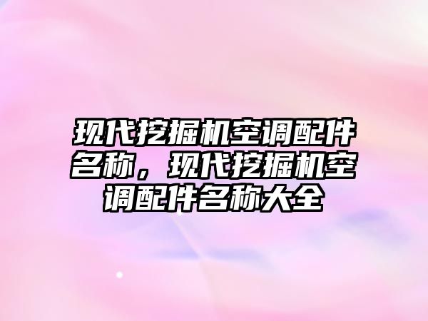 現(xiàn)代挖掘機空調(diào)配件名稱，現(xiàn)代挖掘機空調(diào)配件名稱大全