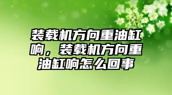 裝載機方向重油缸響，裝載機方向重油缸響怎么回事