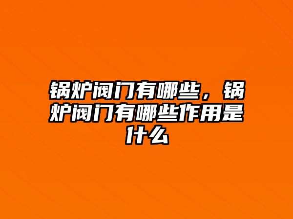 鍋爐閥門有哪些，鍋爐閥門有哪些作用是什么