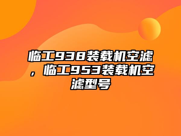 臨工938裝載機空濾，臨工953裝載機空濾型號