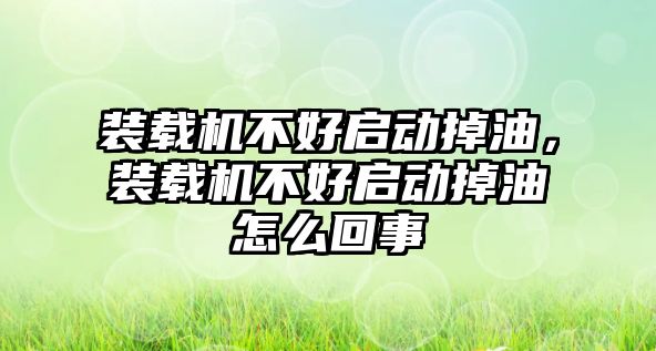 裝載機(jī)不好啟動掉油，裝載機(jī)不好啟動掉油怎么回事