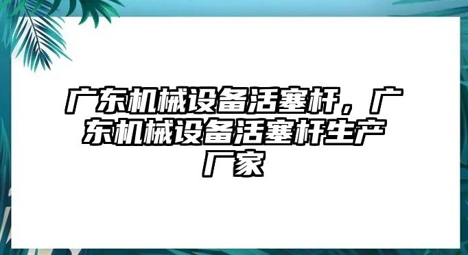 廣東機械設備活塞桿，廣東機械設備活塞桿生產(chǎn)廠家