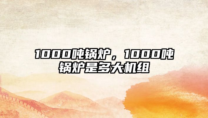 1000噸鍋爐，1000噸鍋爐是多大機組