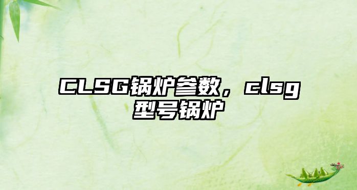 CLSG鍋爐參數(shù)，clsg型號鍋爐