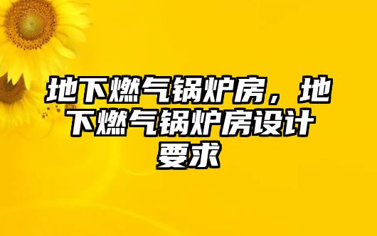 地下燃氣鍋爐房，地下燃氣鍋爐房設計要求