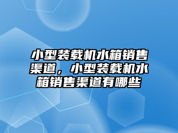 小型裝載機(jī)水箱銷售渠道，小型裝載機(jī)水箱銷售渠道有哪些