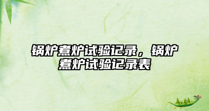 鍋爐煮爐試驗記錄，鍋爐煮爐試驗記錄表