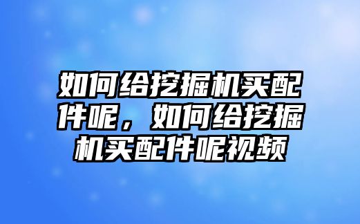 如何給挖掘機(jī)買配件呢，如何給挖掘機(jī)買配件呢視頻