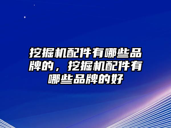 挖掘機配件有哪些品牌的，挖掘機配件有哪些品牌的好