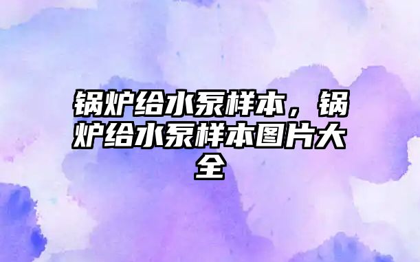 鍋爐給水泵樣本，鍋爐給水泵樣本圖片大全