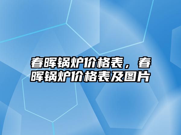 春暉鍋爐價格表，春暉鍋爐價格表及圖片