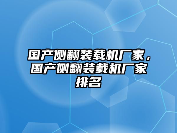 國產側翻裝載機廠家，國產側翻裝載機廠家排名