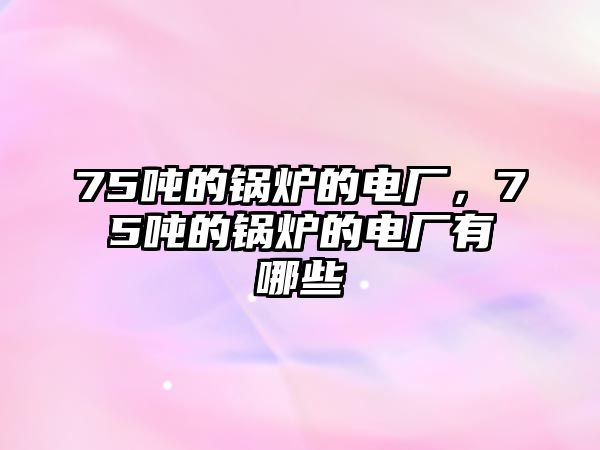 75噸的鍋爐的電廠，75噸的鍋爐的電廠有哪些