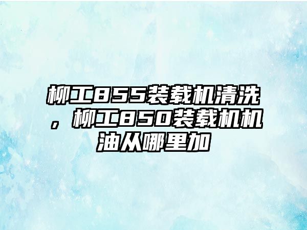 柳工855裝載機(jī)清洗，柳工850裝載機(jī)機(jī)油從哪里加