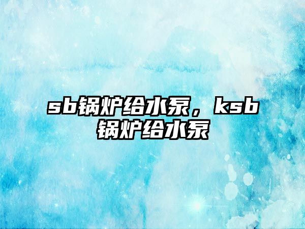 sb鍋爐給水泵，ksb鍋爐給水泵