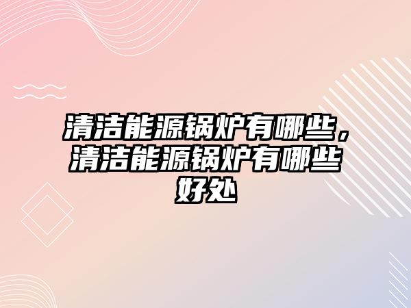 清潔能源鍋爐有哪些，清潔能源鍋爐有哪些好處