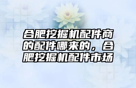 合肥挖掘機配件商的配件哪來的，合肥挖掘機配件市場