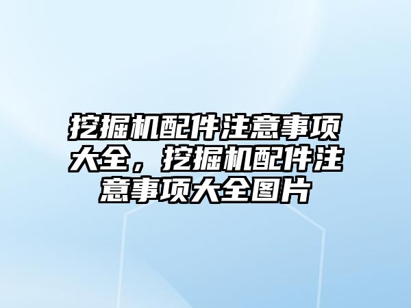 挖掘機配件注意事項大全，挖掘機配件注意事項大全圖片