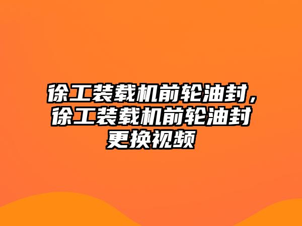 徐工裝載機(jī)前輪油封，徐工裝載機(jī)前輪油封更換視頻