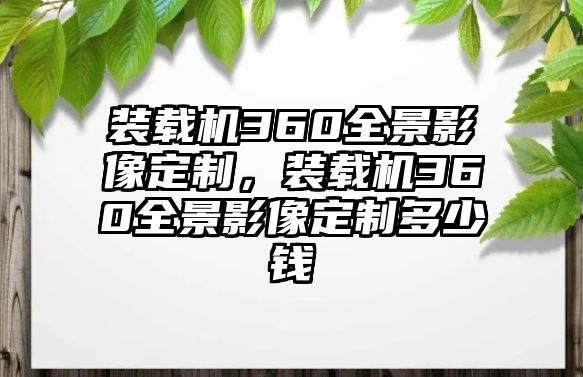 裝載機(jī)360全景影像定制，裝載機(jī)360全景影像定制多少錢