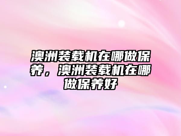 澳洲裝載機在哪做保養(yǎng)，澳洲裝載機在哪做保養(yǎng)好