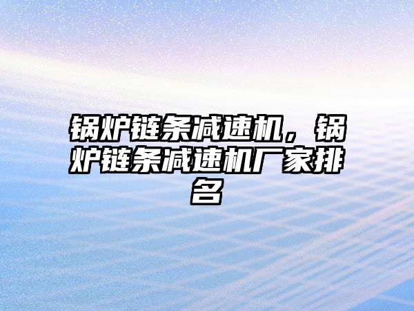 鍋爐鏈條減速機，鍋爐鏈條減速機廠家排名