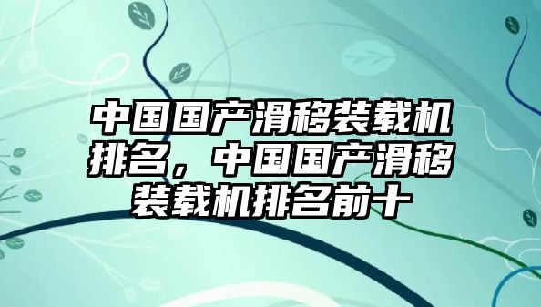 中國國產滑移裝載機排名，中國國產滑移裝載機排名前十