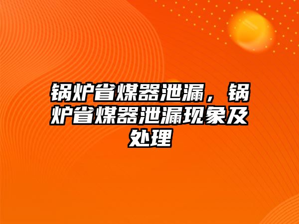 鍋爐省煤器泄漏，鍋爐省煤器泄漏現(xiàn)象及處理