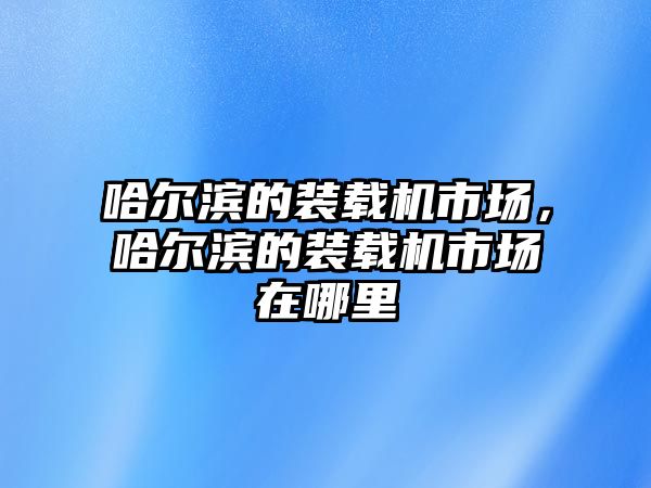 哈爾濱的裝載機(jī)市場，哈爾濱的裝載機(jī)市場在哪里