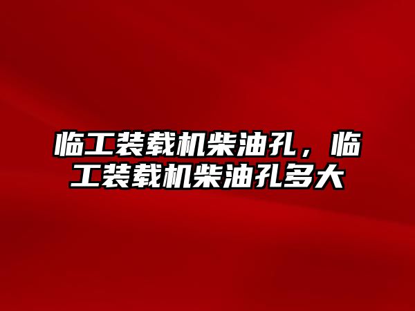 臨工裝載機柴油孔，臨工裝載機柴油孔多大