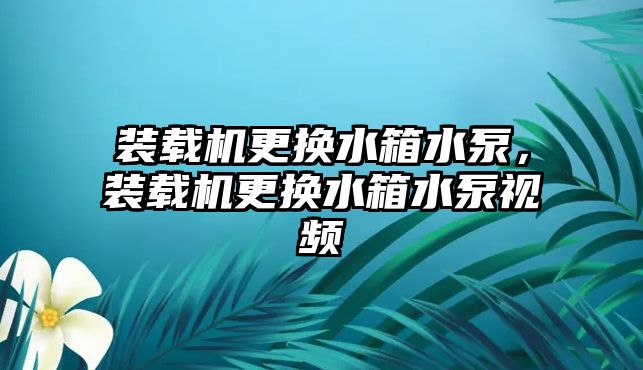 裝載機(jī)更換水箱水泵，裝載機(jī)更換水箱水泵視頻